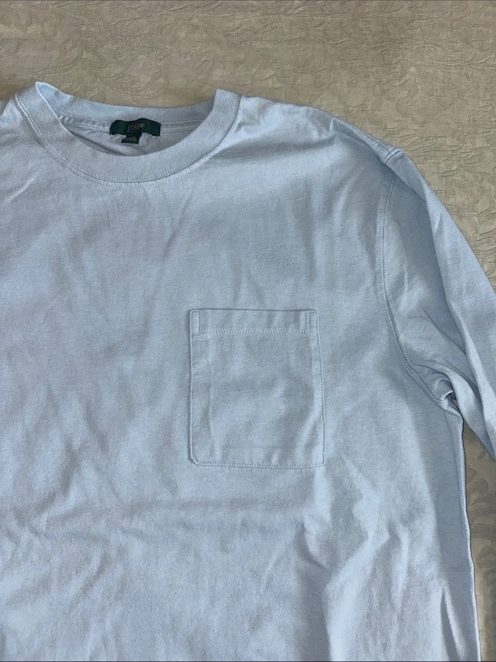 J. Crew Men's Long Sleeve Pocket Tee - Light Blue